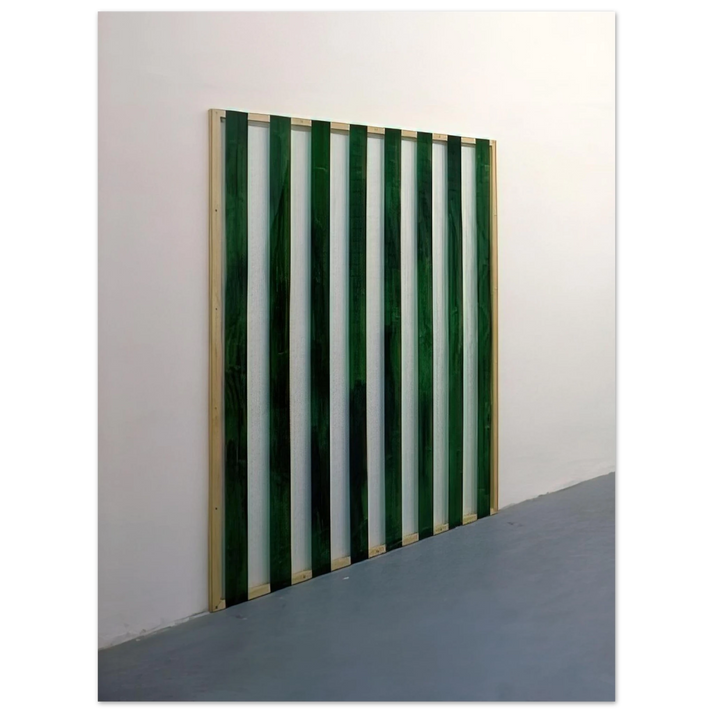 Daniel Buren - Reflets n°33 - Peinture sur plexiglas 12, travail situé - 1987 75x100 cm / 30x40inches Fine Art Poster