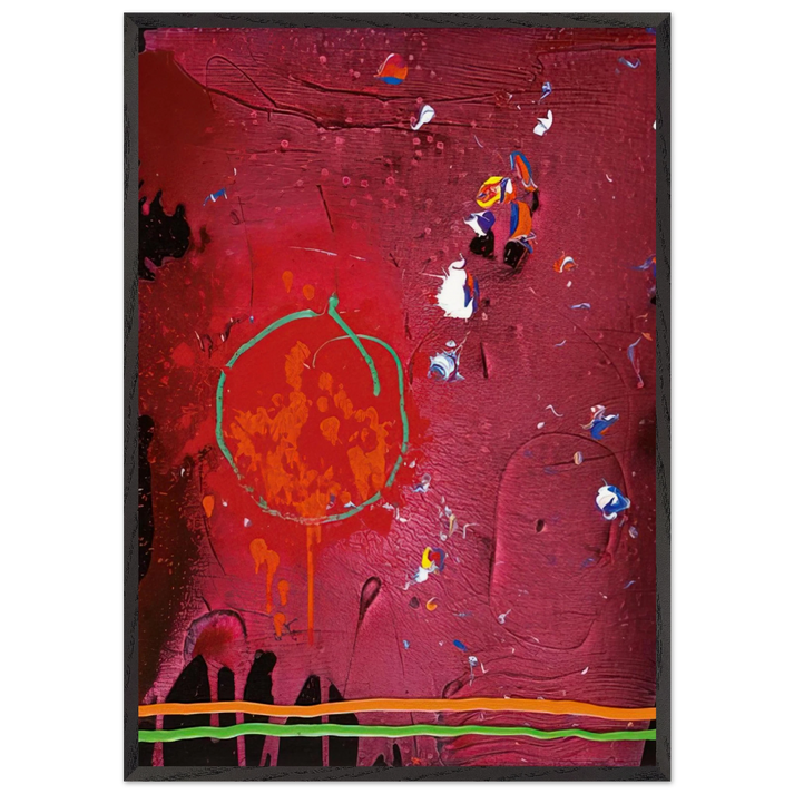 One Life - 51107 - 2007 - John Hoyland 70x100 cm / 28x40 inches Framed Art Print – Black Wooden Frame