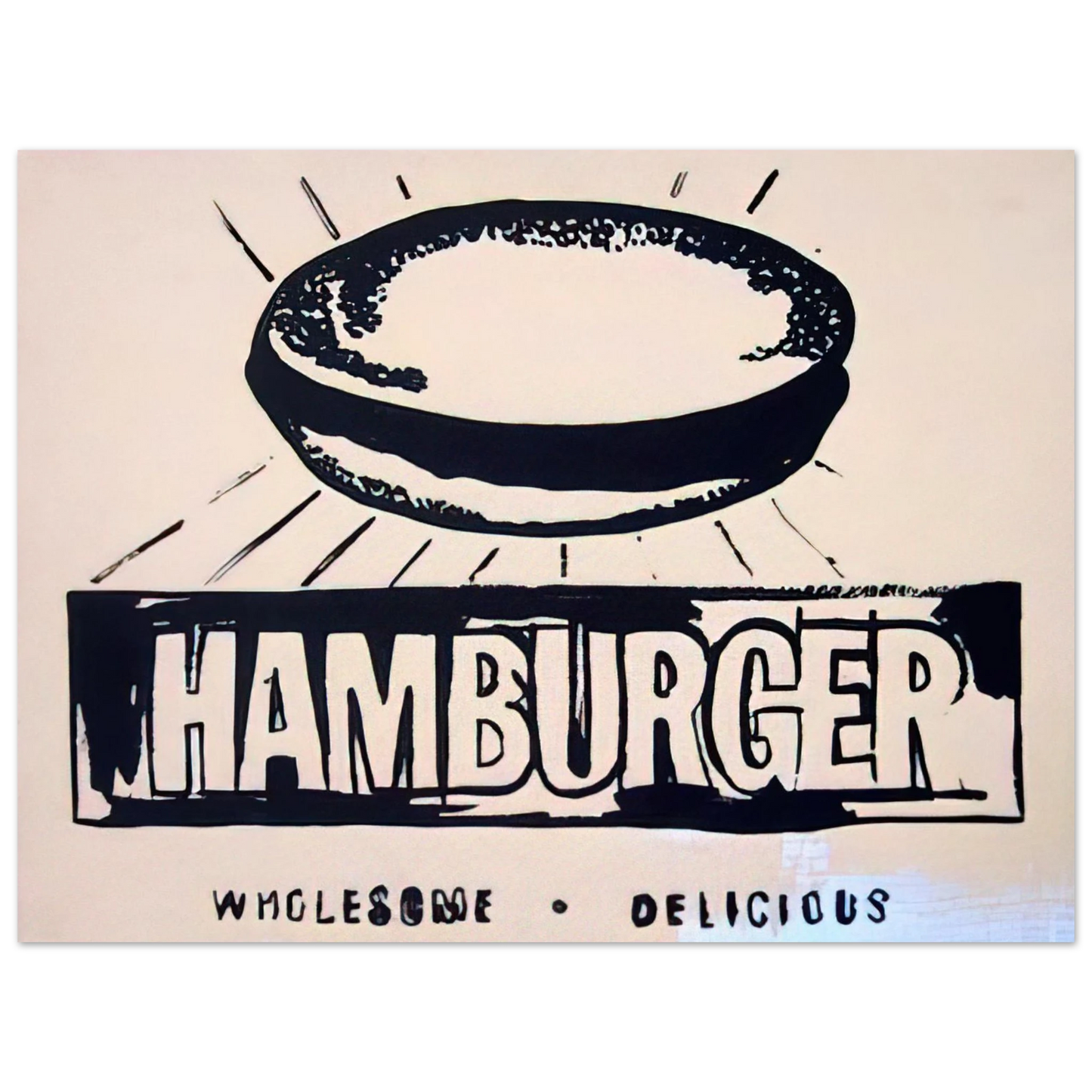 Andy Warhol - Hamburger beige Fine Art Poster - 13x18 cm / 5x7 inches