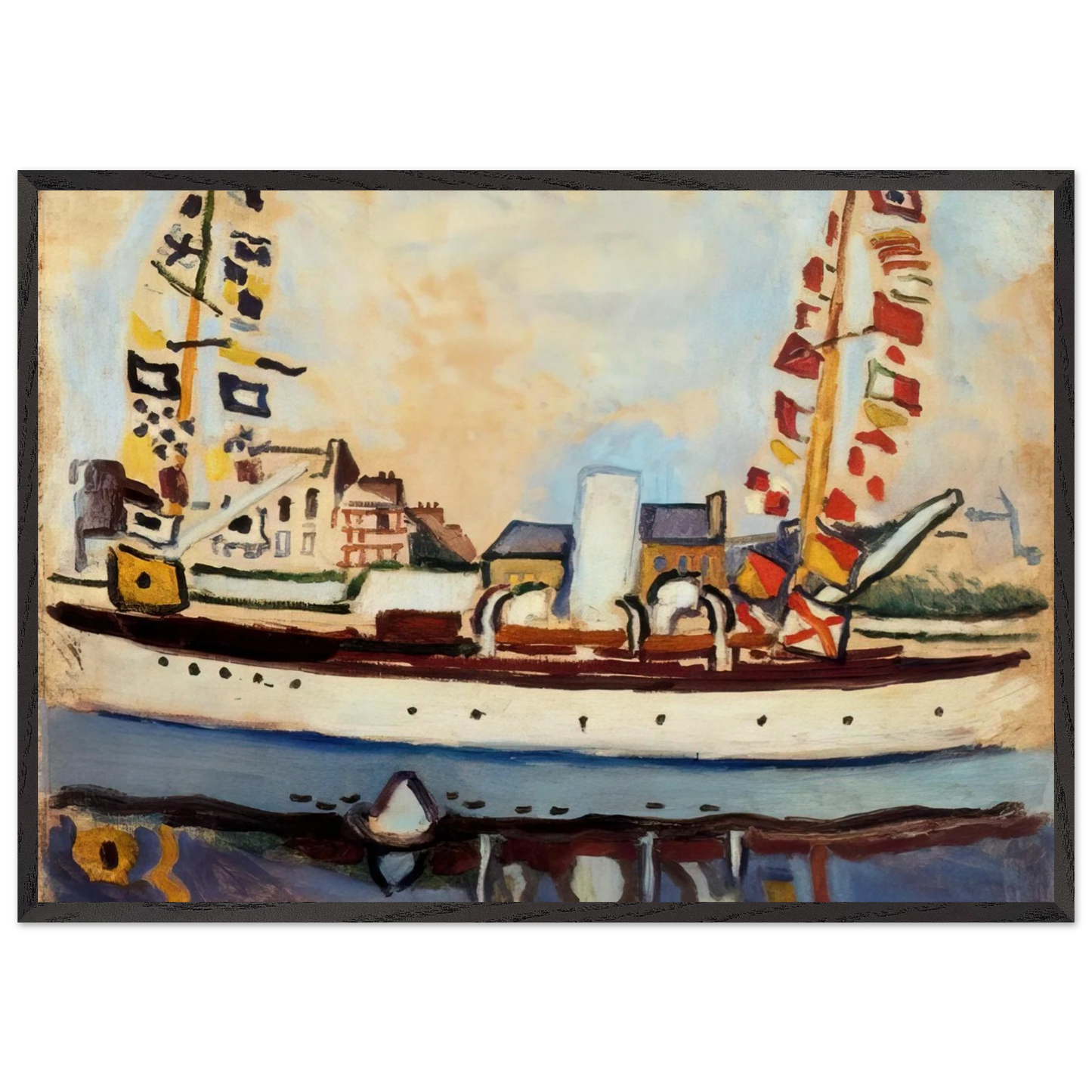 THE ENGLISH YACHT 1906 - Raoul Dufy Framed Art Print – Black Wooden Frame - Default Title - -Framed Art Print