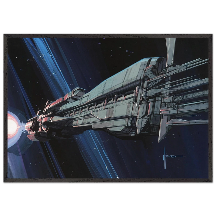 Syd Mead N5 - Syd Mead 70x100 cm / 28x40 inches Framed Art Print – Black Wooden Frame