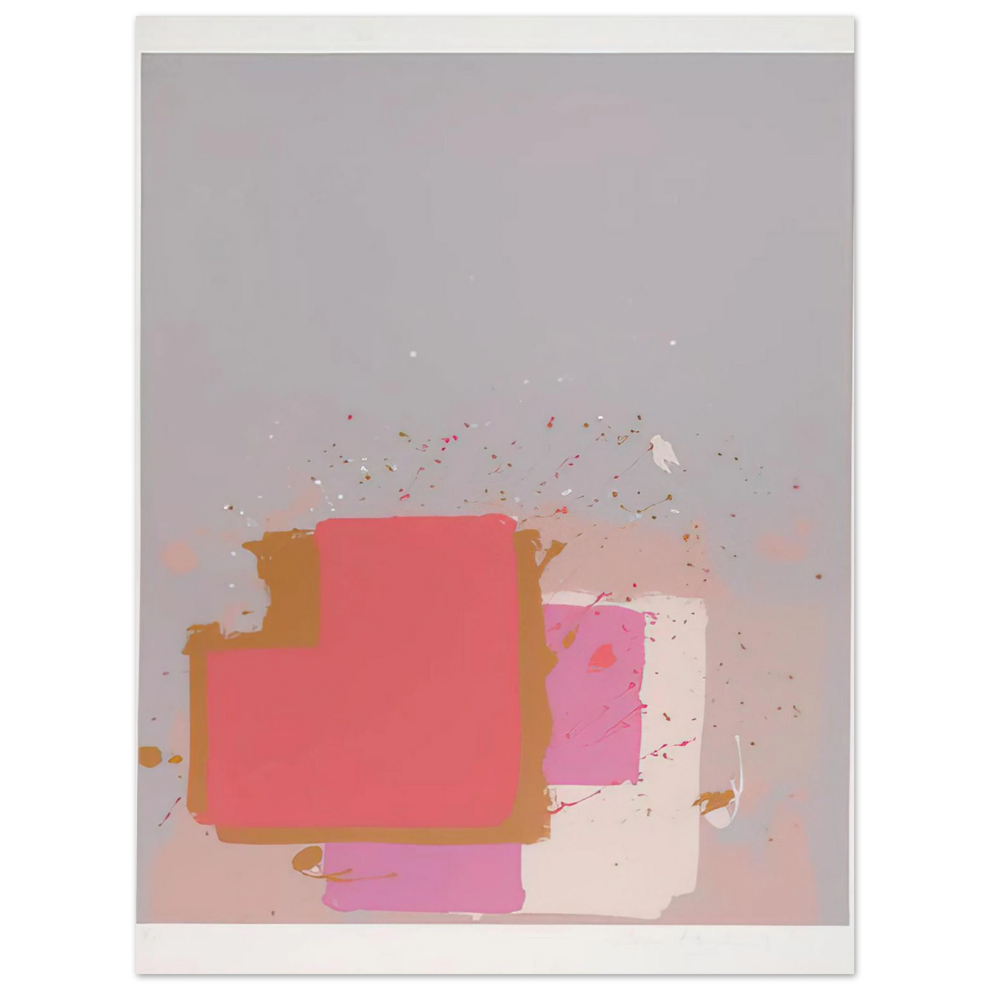 John Hoyland - Red Black on Grey - 1971 Fine Art Poster - Default Title