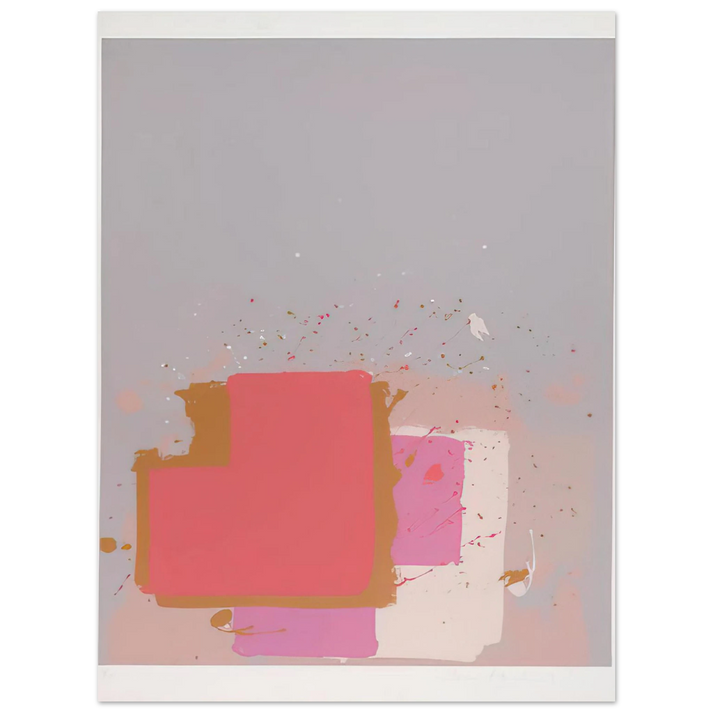 John Hoyland - Red Black on Grey - 1971 75x100 cm / 30x40inches Fine Art Poster