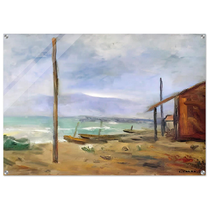 PIOGGIA AL MARE 1929 - Carlo Carra Acrylic Print - 70x100 cm / 28x40″ inches | Carlo Carra Wall Art | Carlo Carra Prints