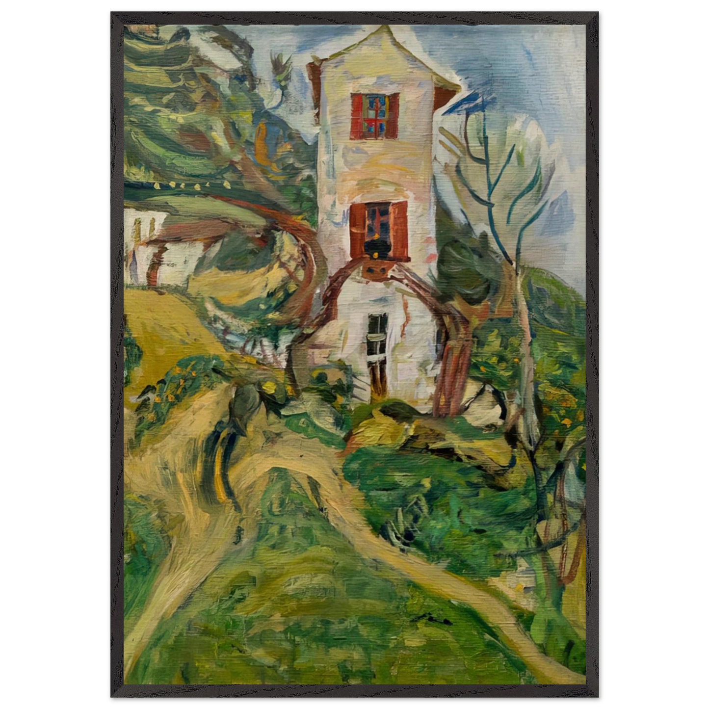 WHITE HOUSE 1918 - Chaim Soutine Framed Art Print – Black Wooden Frame - Default Title - -Framed Art Print