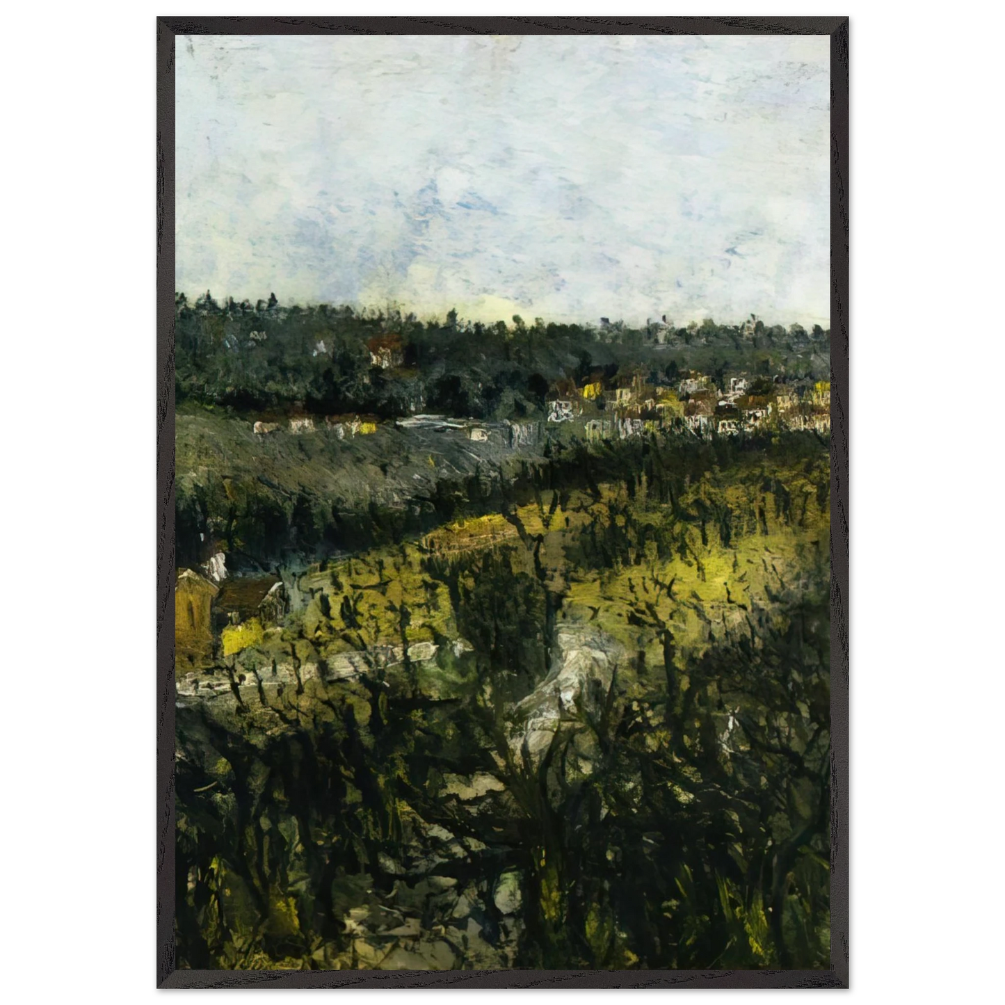 NEAR MONTMAGNY - Maurice Utrillo 70x100 cm / 28x40 inches Framed Art Print – Black Wooden Frame