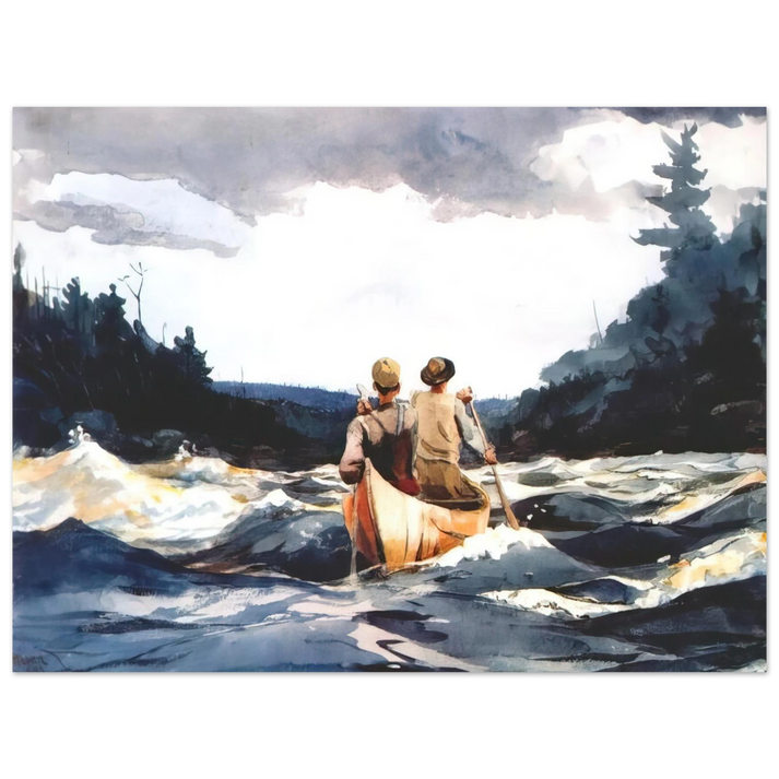 Winslow Homer - CANOE IN THE RAPIDS 75x100 cm / 30x40inches Fine Art Poster