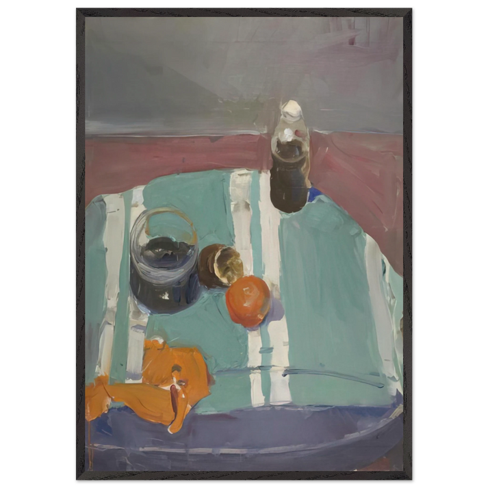 Still Life with Orange Peel - Richard Diebenkorn 70x100 cm / 28x40 inches Framed Art Print – Black Wooden Frame