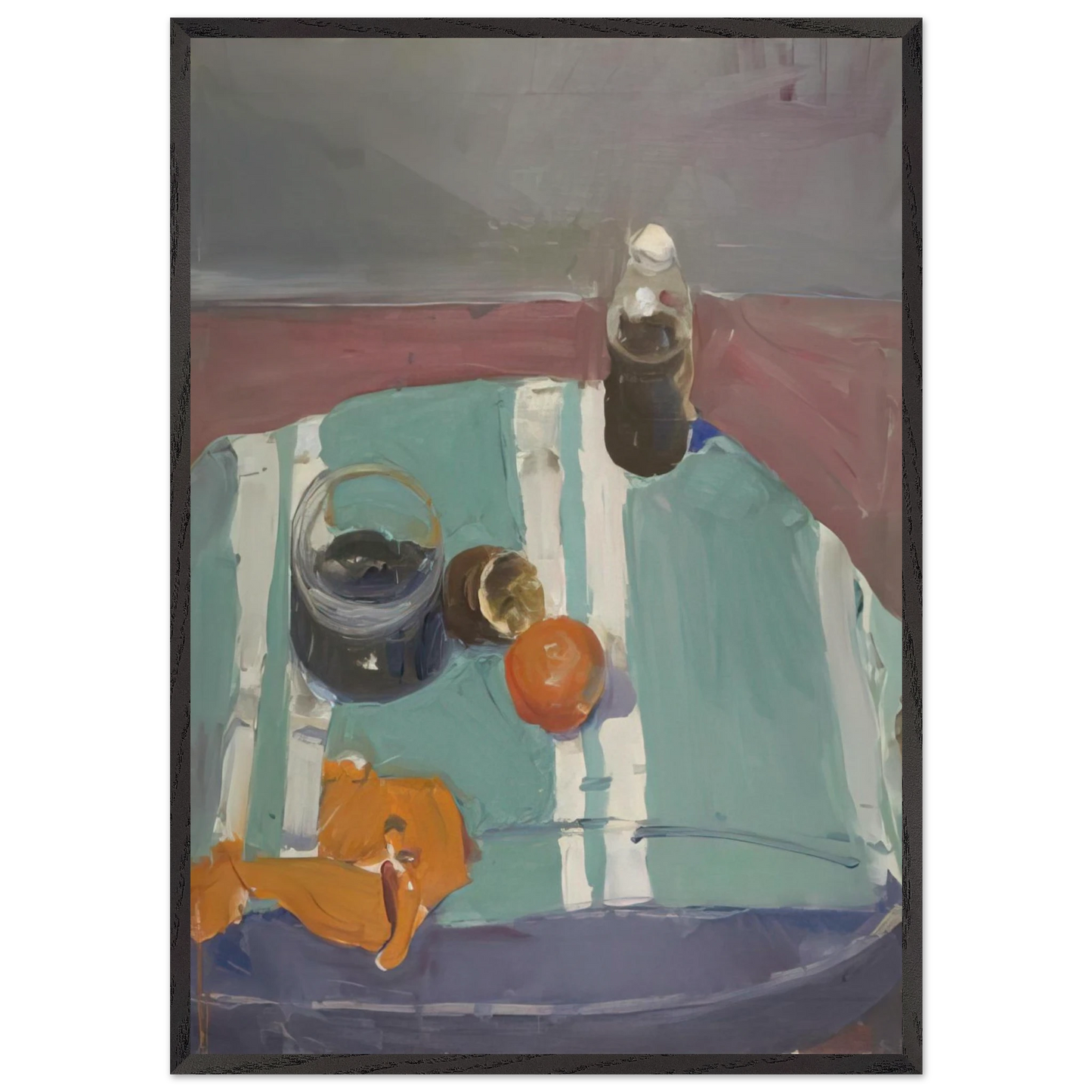 Still Life with Orange Peel - Richard Diebenkorn 70x100 cm / 28x40 inches Framed Art Print – Black Wooden Frame