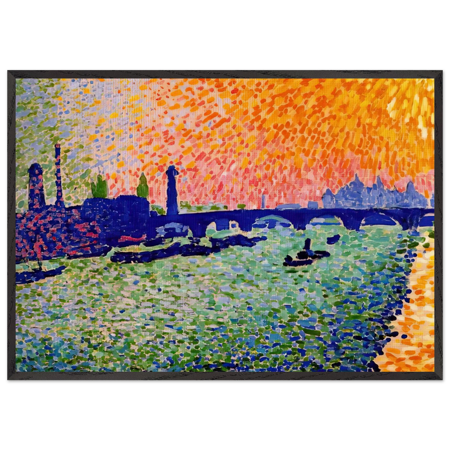 THE BRIDGE VIEW ON THE RIVER 1905 - Andre Derain Framed Art Print – Black Wooden Frame - Default Title - -Framed Art Print