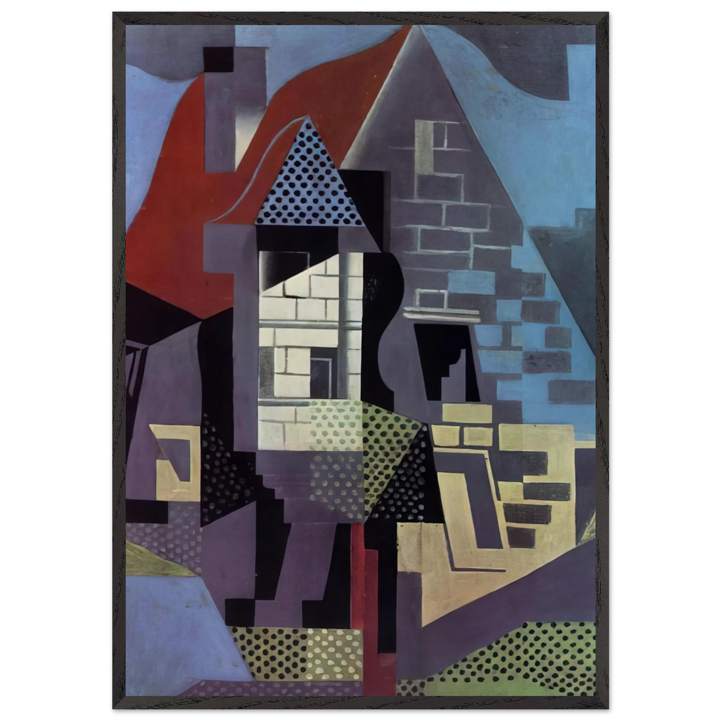 LANDSCAPE AT BEAULIEU - Juan Gris 70x100 cm / 28x40 inches Framed Art Print – Black Wooden Frame