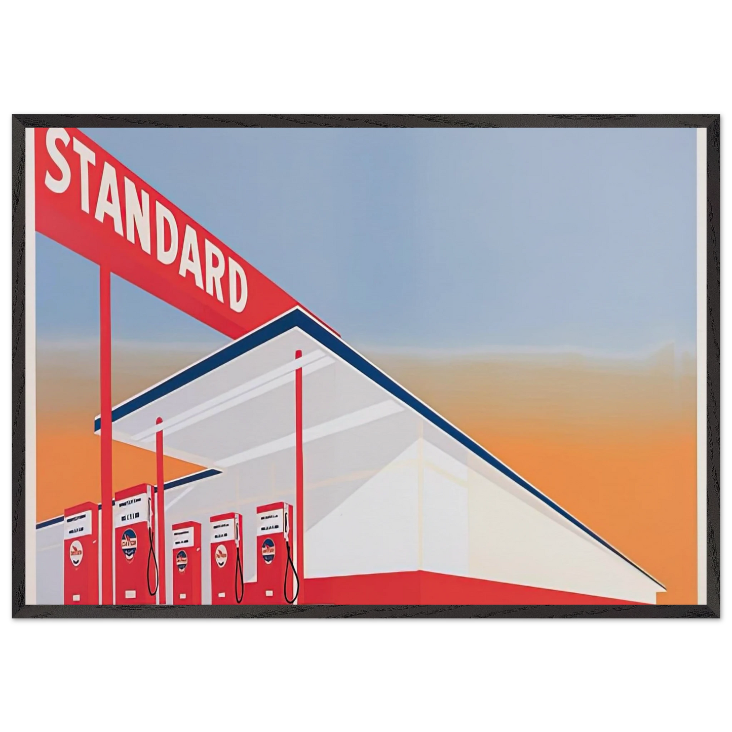 STANDARD STATION 1966 - Edward Ruscha Framed Art Print – Black Wooden Frame - Default Title - -Framed Art Print