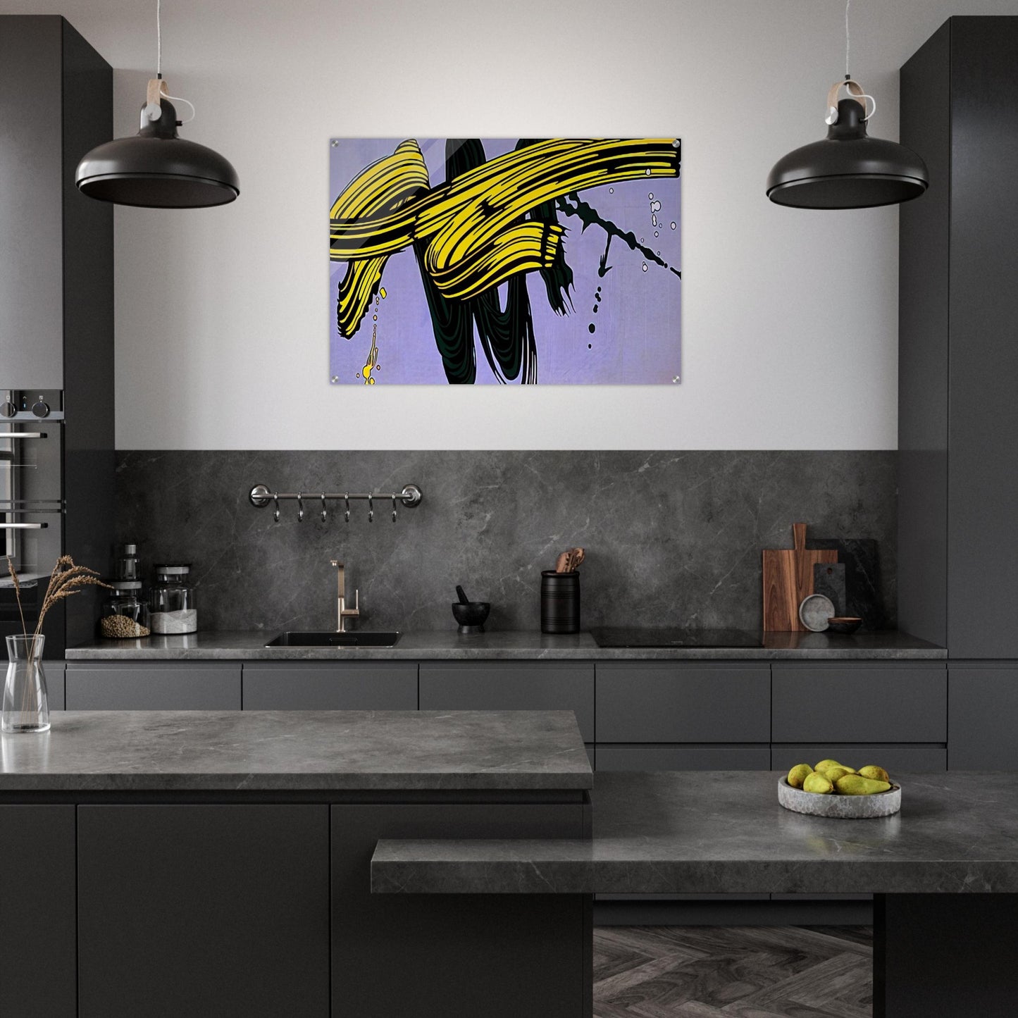 YELLOW AND GREEN BRUSHSTROKES 1966 - Roy Lichtenstein Acrylic Print - 70x100 cm / 28x40″ inches