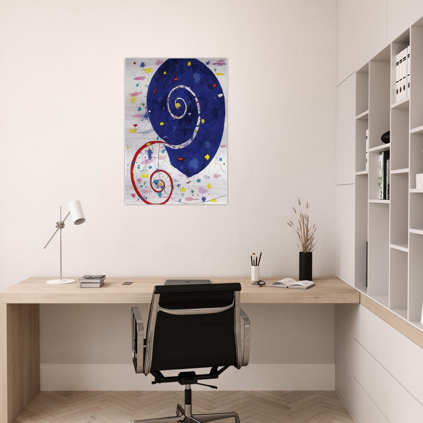 Ammonite SFM 82-063 - Sam Francis Brushed Aluminum Print - 70x100 cm / 28x40 inches | Sam Francis Aluminum Print | Sam Francis Prints