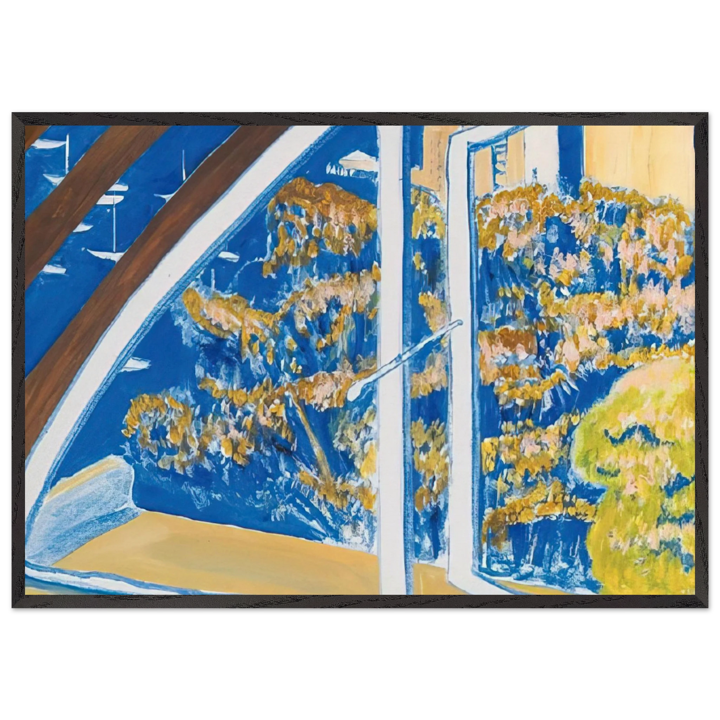 The Window Lavender Bay - 1980 - Brett Whiteley Framed Art Print – Black Wooden Frame - Default Title - -Framed Art Print