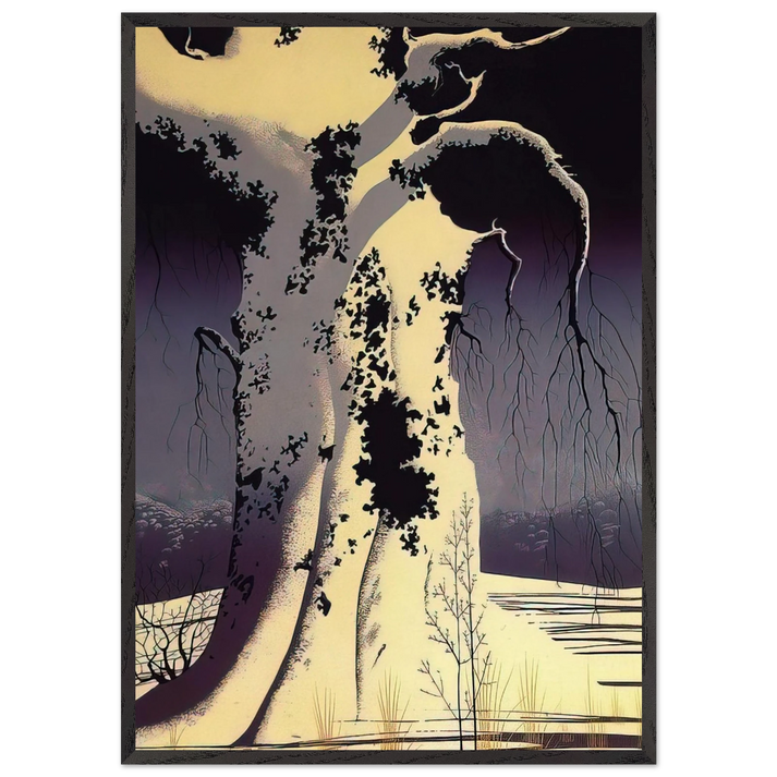 Black Oak - Eyvind Earle 70x100 cm / 28x40 inches Framed Art Print – Black Wooden Frame