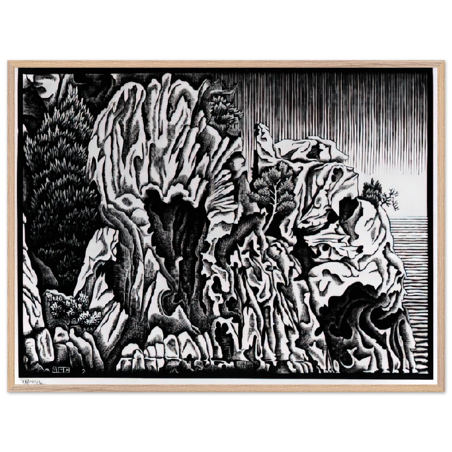 MC Escher - CALANCHE OF PIANA CORSICA FEBRUARY 1934 1934 Wall Art - 30x40 cm / 12x16 inches - Fine Art Poster - -