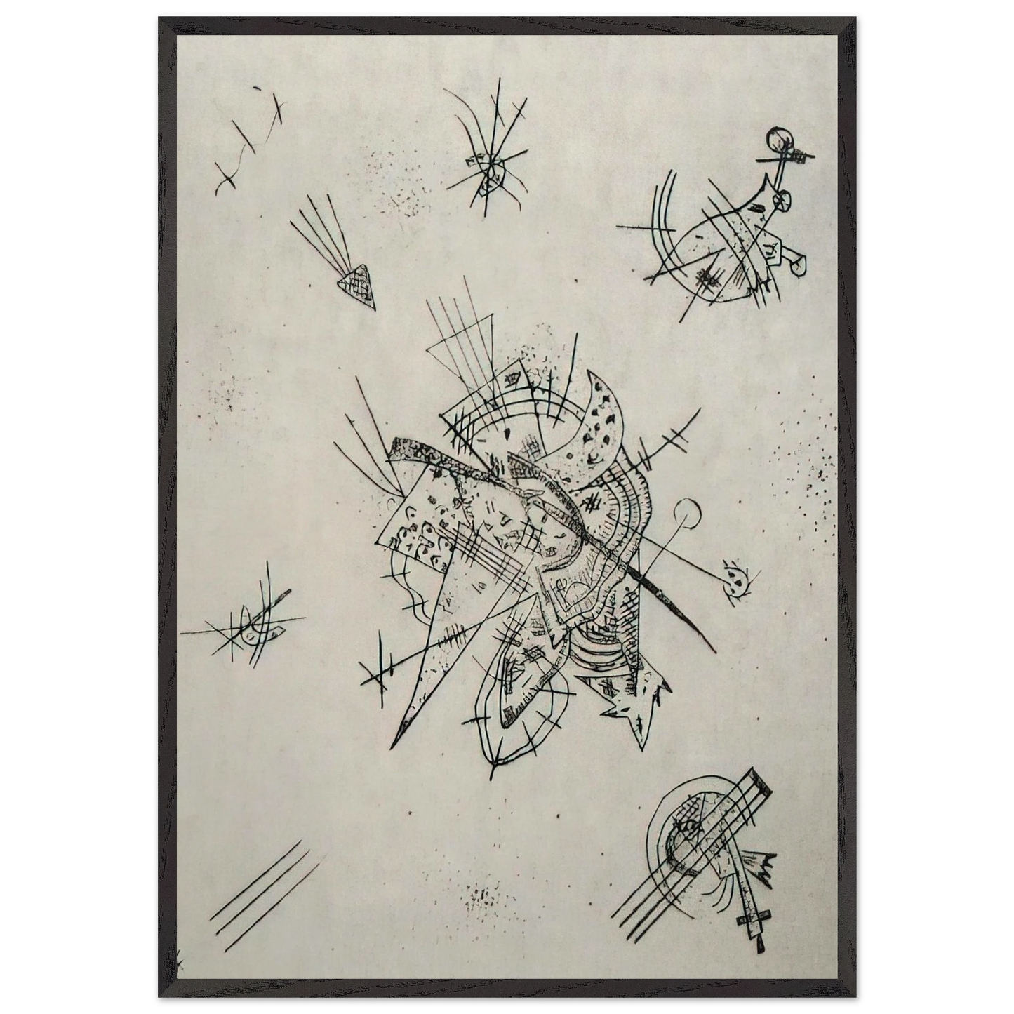 SMALL WORLDS X 1922 - Wassily Kandinsky 70x100 cm / 28x40 inches Framed Art Print – Black Wooden Frame