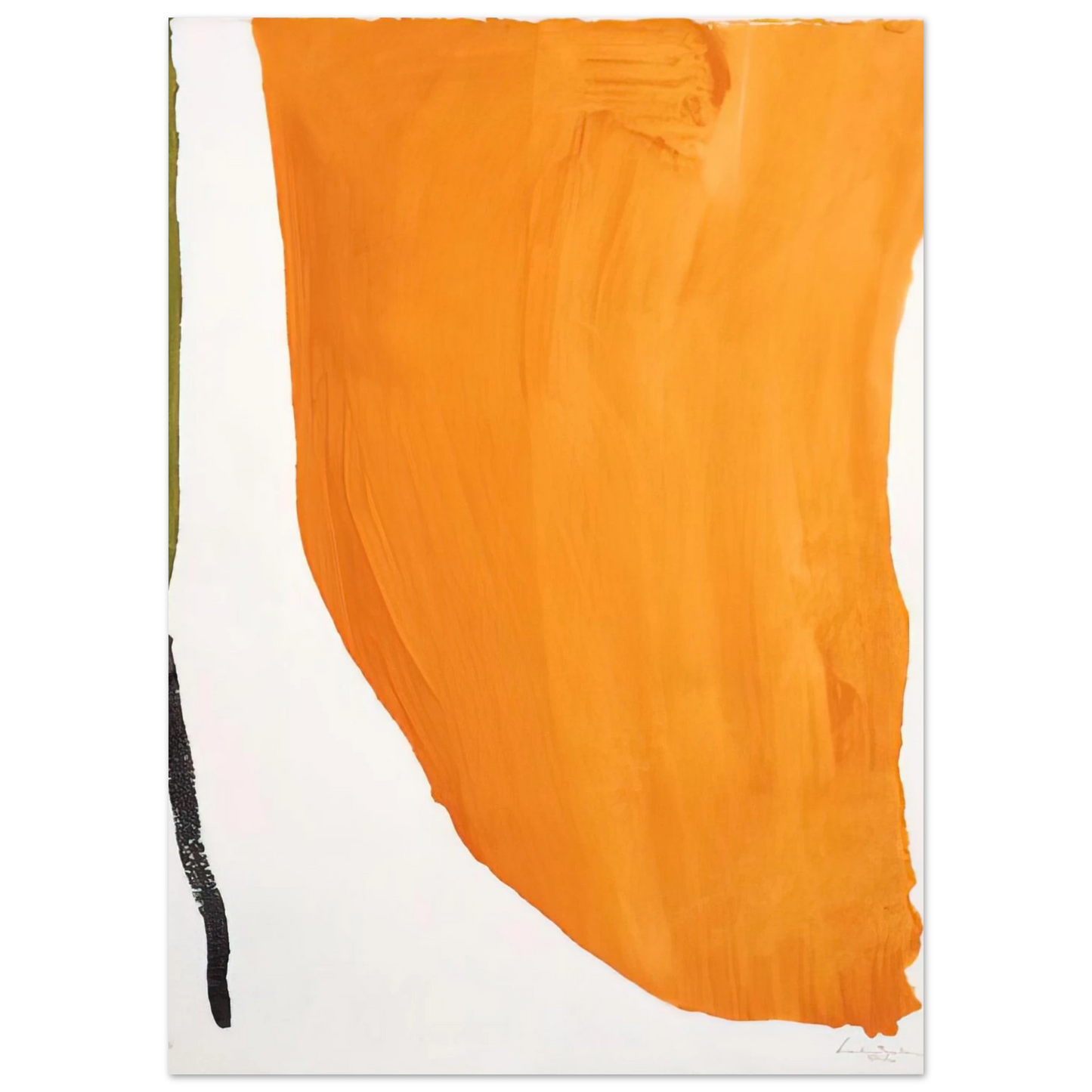 Helen Frankenthaler - Orange Downpour - 1970 Wall art - 27x35 cm / 11x14 inches - Premium Wooden Framed Poster With Fine Art Paper - Black frame
