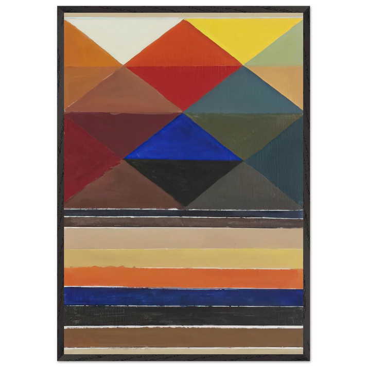 Prakriti - Purush I - Abstract Art - S H Raza 70x100 cm / 28x40 inches Framed Art Print – Black Wooden Frame