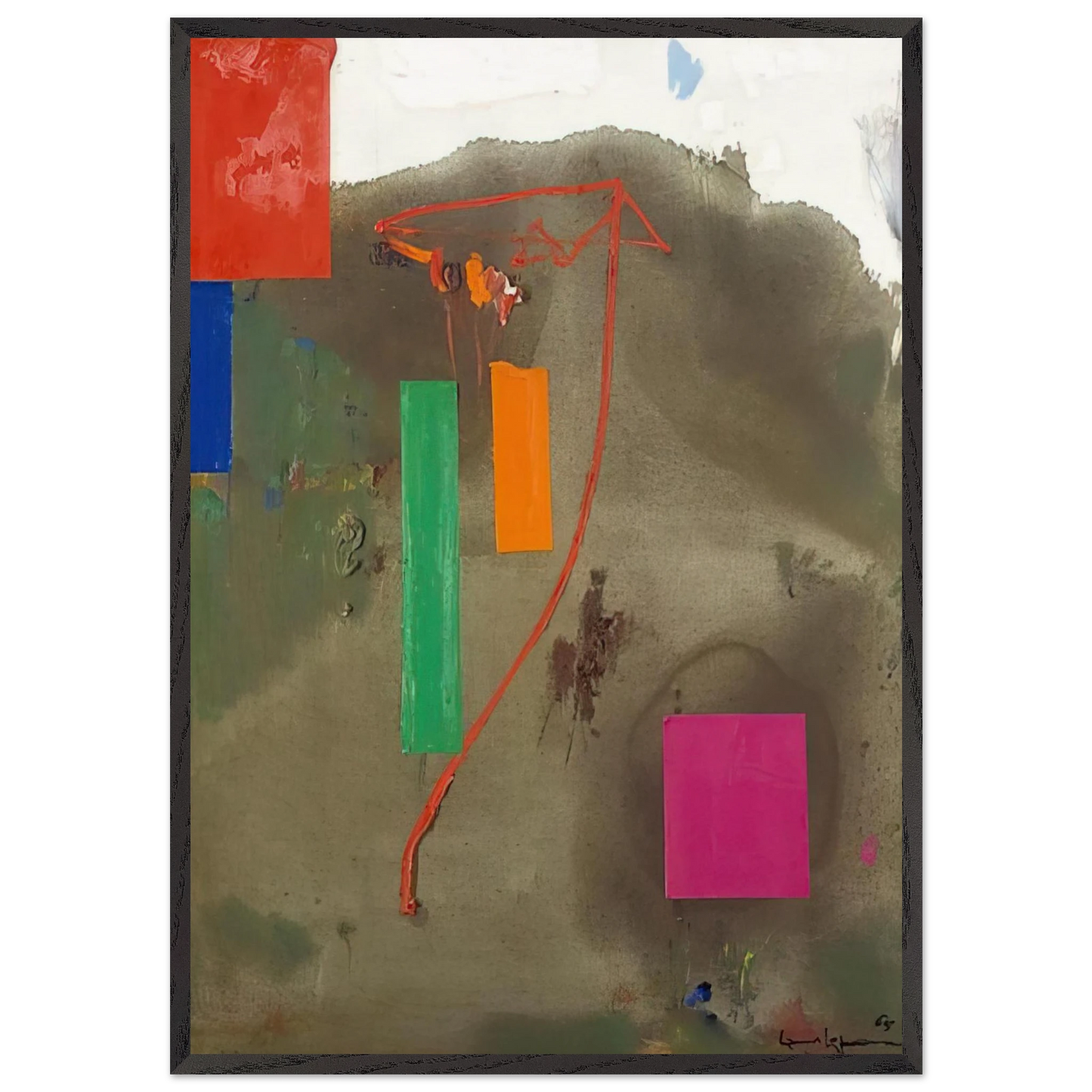 Lonely Journey - Hans Hofmann 70x100 cm / 28x40 inches Framed Art Print – Black Wooden Frame