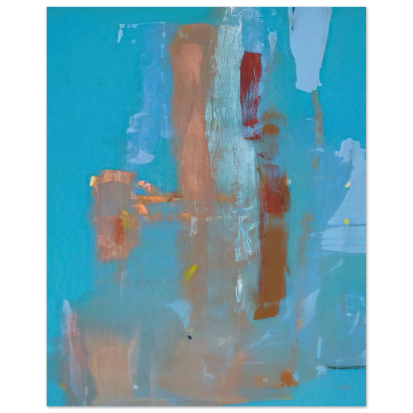 Helen Frankenthaler - In on Blue - 1976 Wall art - 20x25 cm / 8x10 inches - Premium Wooden Framed Poster With Fine Art Paper - Wood frame