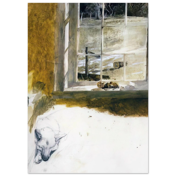 Andrew Wyeth - GROUNDHOG DAY 3 Wall Art - 60x80 cm / 24x32 inches - Fine Art Poster-canvas - -