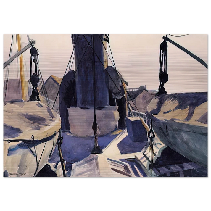 Funnel of Trawler - Edward Hopper Brushed Aluminum Print - 70x100 cm / 28x40 inches | Edward Hopper Aluminum Print | Edward Hopper Prints