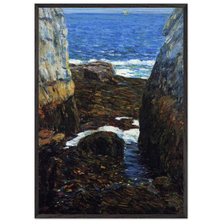 The North Gorge Appledore Isles of Shoals - Childe Hassam 70x100 cm / 28x40 inches Framed Art Print – Black Wooden Frame