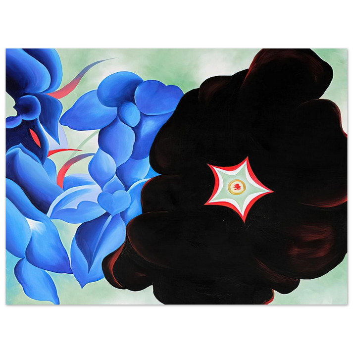 Georgia O'Keeffe - Black Hollyhock - Blue Larkspur 75x100 cm / 30x40inches Fine Art Poster