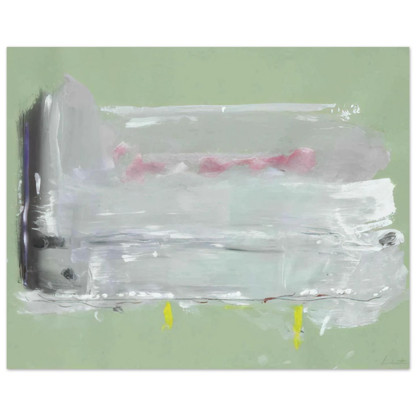 Helen Frankenthaler - Untitled - 1984 Wall art - A1 (59.4 x 84.1 cm) - Premium Wooden Framed Poster With Fine Art Paper - White frame