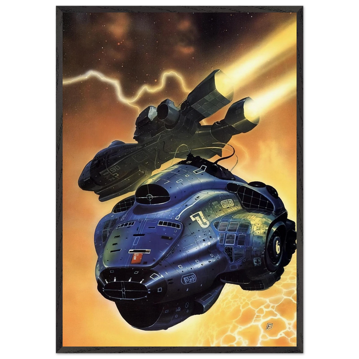 Chris Foss N1 - Chris Foss 70x100 cm / 28x40 inches Framed Art Print – Black Wooden Frame