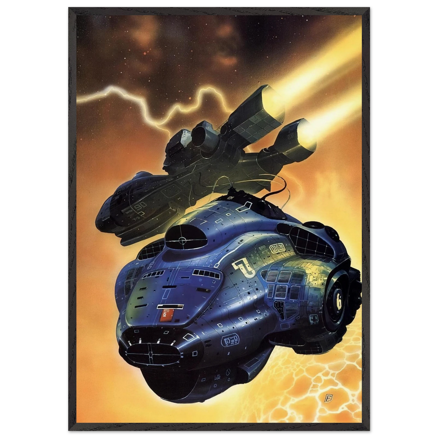 Chris Foss N1 - Chris Foss 70x100 cm / 28x40 inches Framed Art Print – Black Wooden Frame