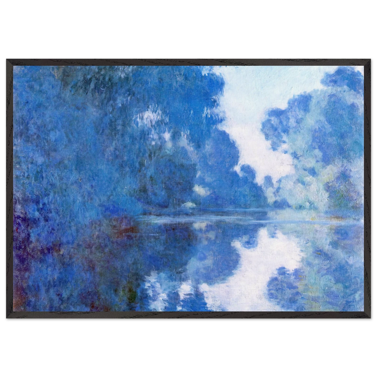 Morning on the Seine - claude monet Framed Art Print – Black Wooden Frame - Default Title - -Framed Art Print
