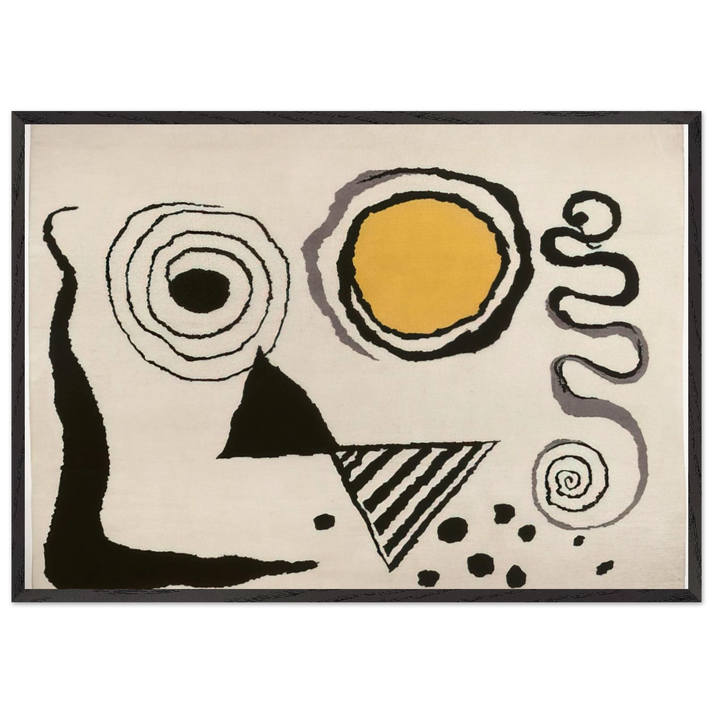 CERCLE JAUNE 1953 - Alexander Calder 70x100 cm / 28x40 inches Framed Art Print – Black Wooden Frame