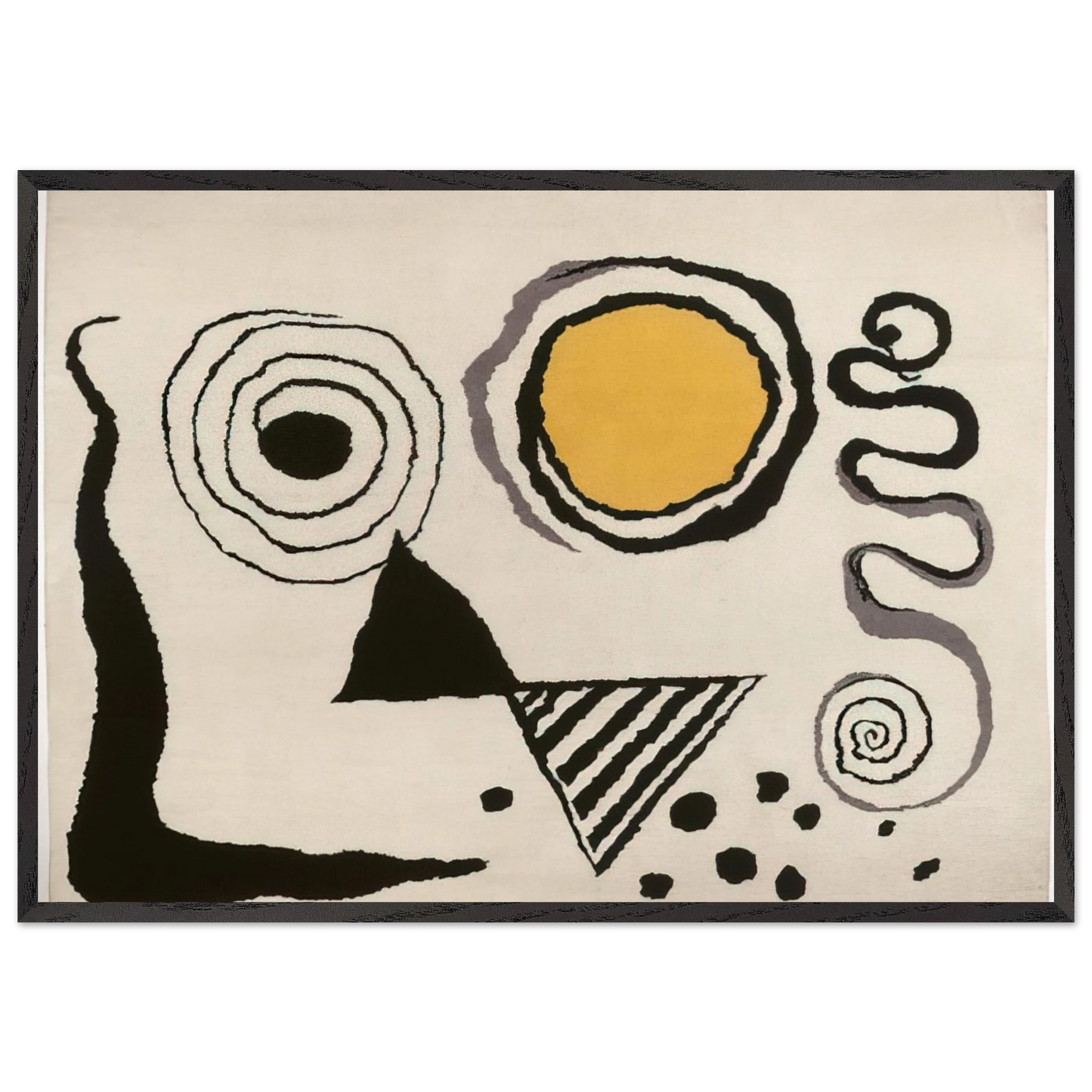 CERCLE JAUNE 1953 - Alexander Calder Framed Art Print – Black Wooden Frame - Default Title - -Framed Art Print