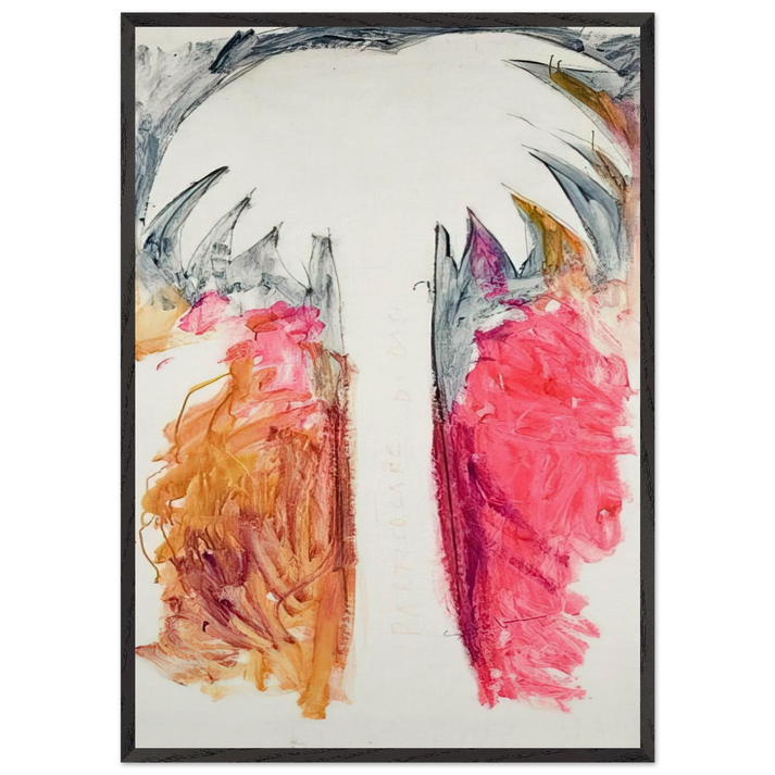 Detail of oasis - 1980 - Mario Schifano 70x100 cm / 28x40 inches Framed Art Print – Black Wooden Frame