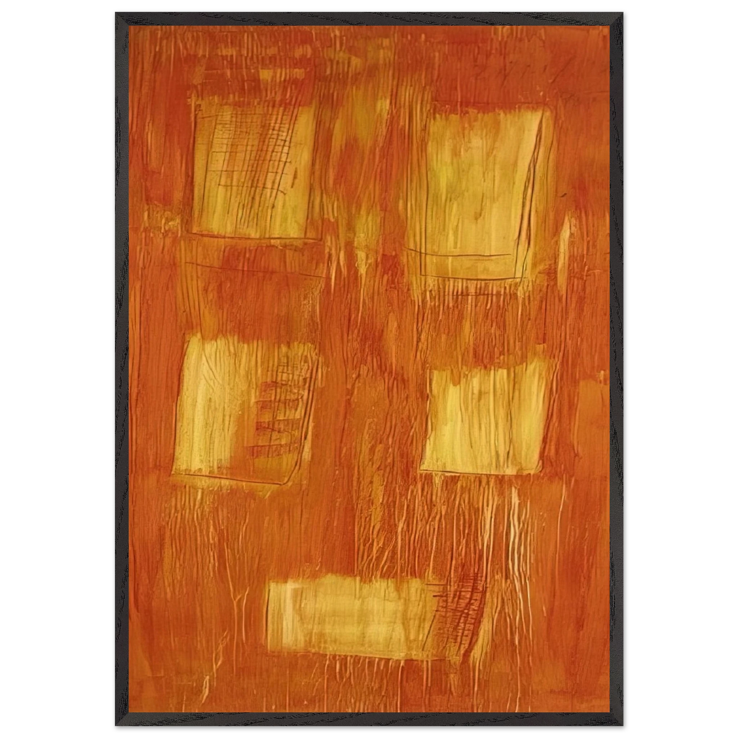 Untitled Cansons - Abstract Expressionism - Gunther Forg Framed Art Print – Black Wooden Frame - Default Title - -Framed Art Print