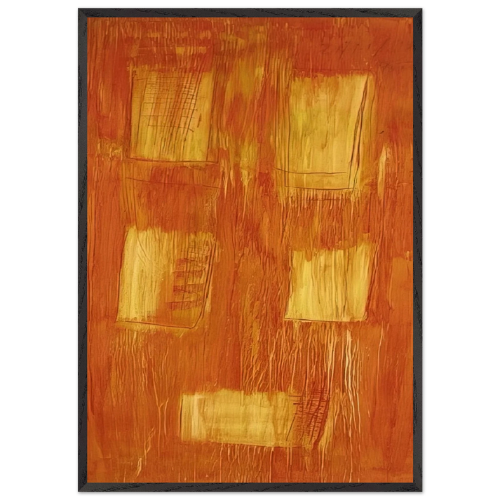 Untitled Cansons - Abstract Expressionism - Gunther Forg 70x100 cm / 28x40 inches Framed Art Print – Black Wooden Frame