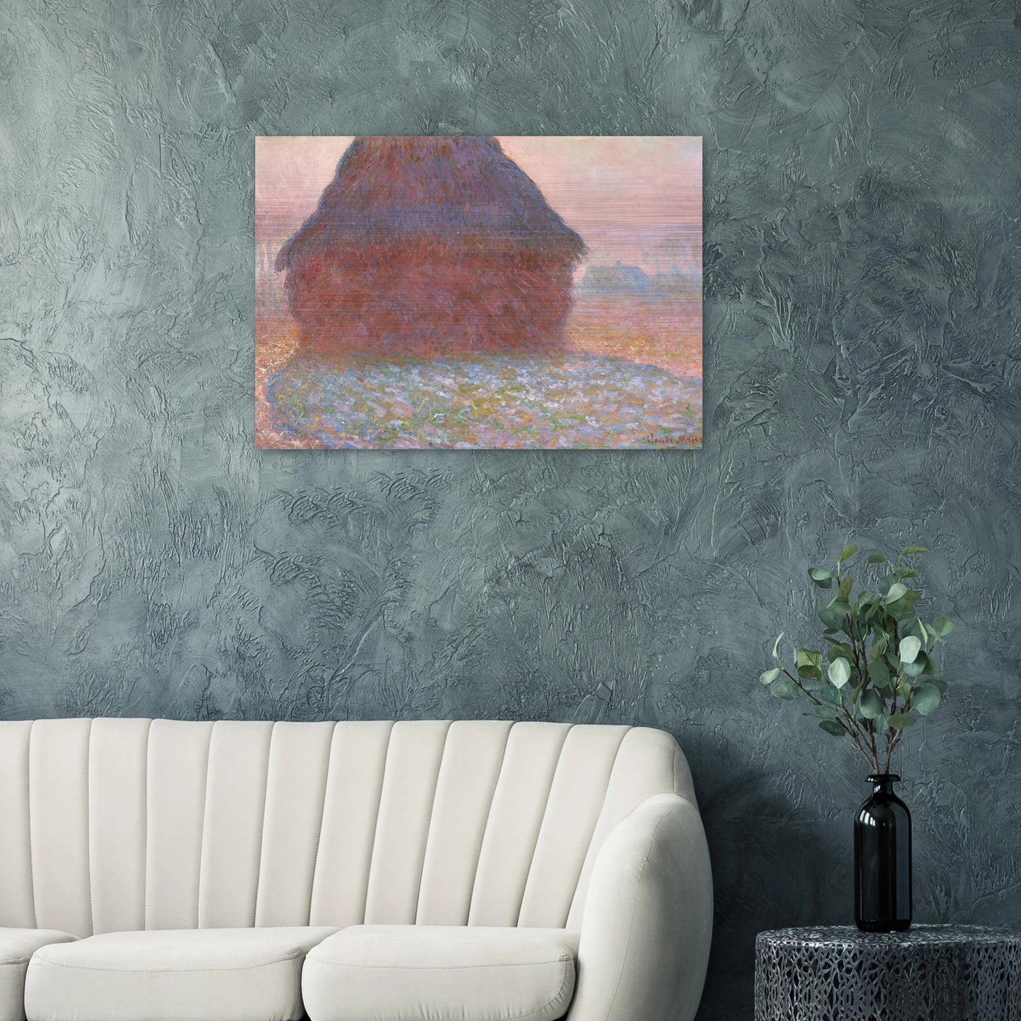 Grainstack in Sunshine - claude monet Brushed Aluminum Print - 70x100 cm / 28x40 inches | claude monet Aluminum Print | claude monet Prints