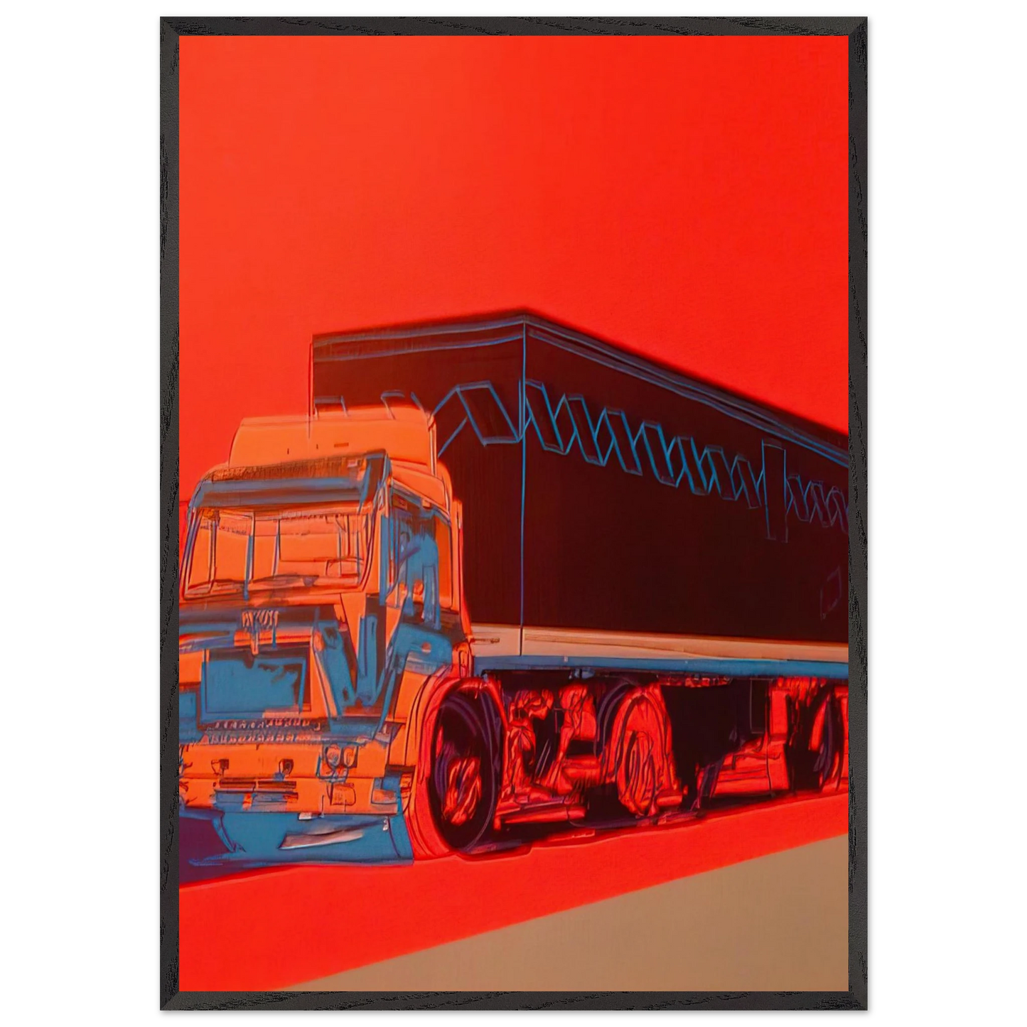 Truck Announcement - Andy Warhol 70x100 cm / 28x40 inches Framed Art Print – Black Wooden Frame