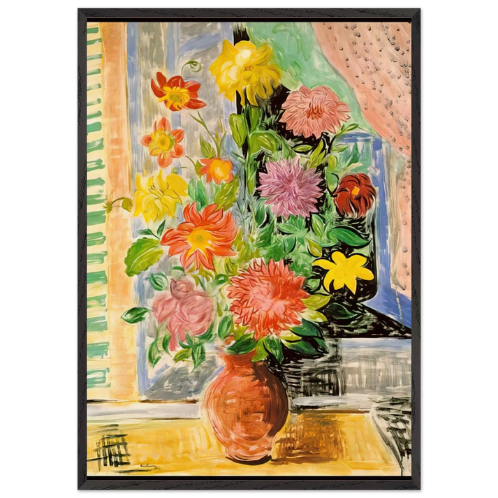 GRAND BOUQUET - Moise Kisling 70x100 cm / 28x40 inches Framed Art Print – Black Wooden Frame