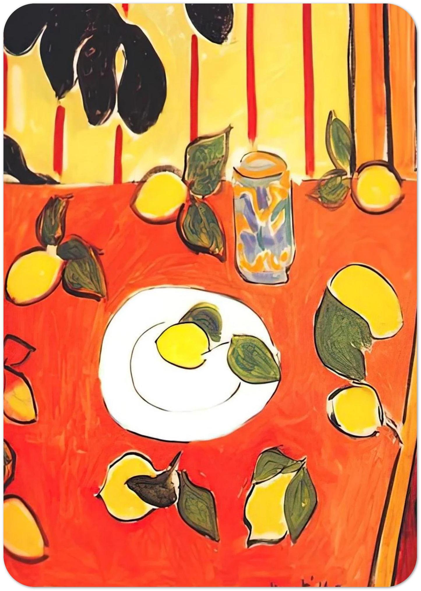 BLACK PHILODENDRON AND LEMONS 1943 By Henri Matisse Pack of 10 Post Cards | Henri Matisse Post Cards | A6 (10.5 x 14.8 cm) - 4.1 x 5.8 inches