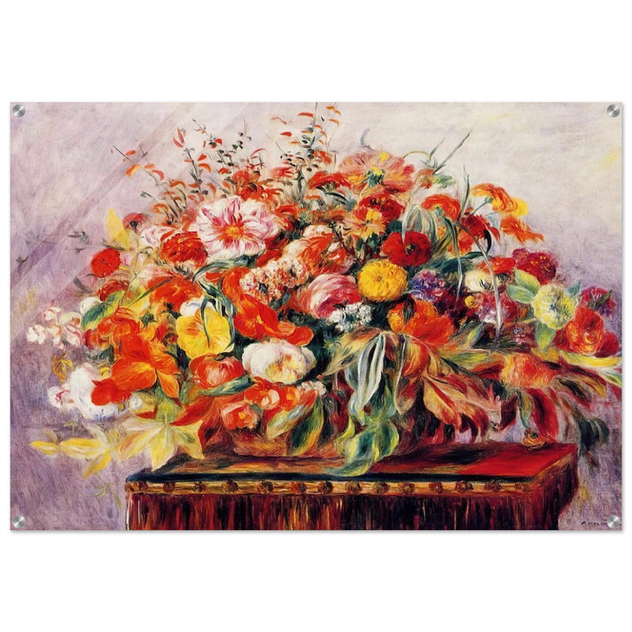 Basket of Flowers - Pierre-Auguste Renoir Acrylic Print - 70x100 cm / 28x40″ inches | Pierre-Auguste Renoir Wall Art | Pierre-Auguste Renoir Prints