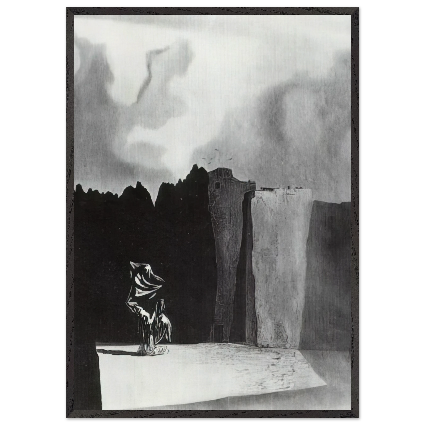 WEST SIDE OF THE ISLE OF THE DEAD - Salvador Dali Framed Art Print – Black Wooden Frame - Default Title - -Framed Art Print