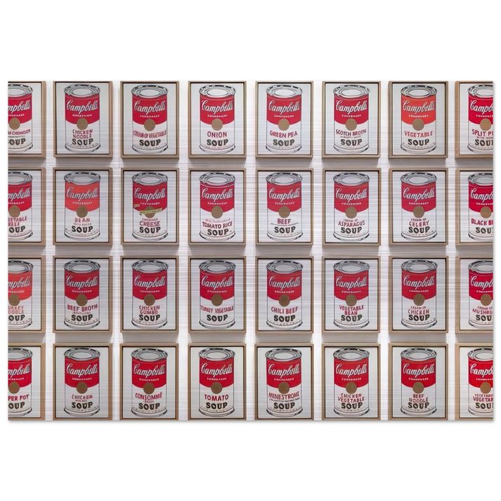 Campbell's Soup Cans - Andy Warhol Brushed Aluminum Print - 70x100 cm / 28x40 inches | Andy Warhol Aluminum Print | Andy Warhol Prints