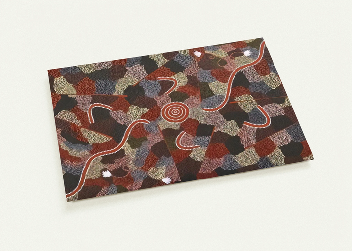 Family Dreaming - Native Art By Clifford Possum Tjapaltjarri Pack of 10 Post Cards | Clifford Possum Tjapaltjarri Post Cards | A6 (10.5 x 14.8 cm) - 4.1 x 5.8 inches