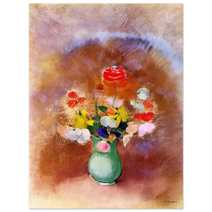 Odilon Redon - POPPIES IN A VASE 75x100 cm / 30x40inches Fine Art Poster