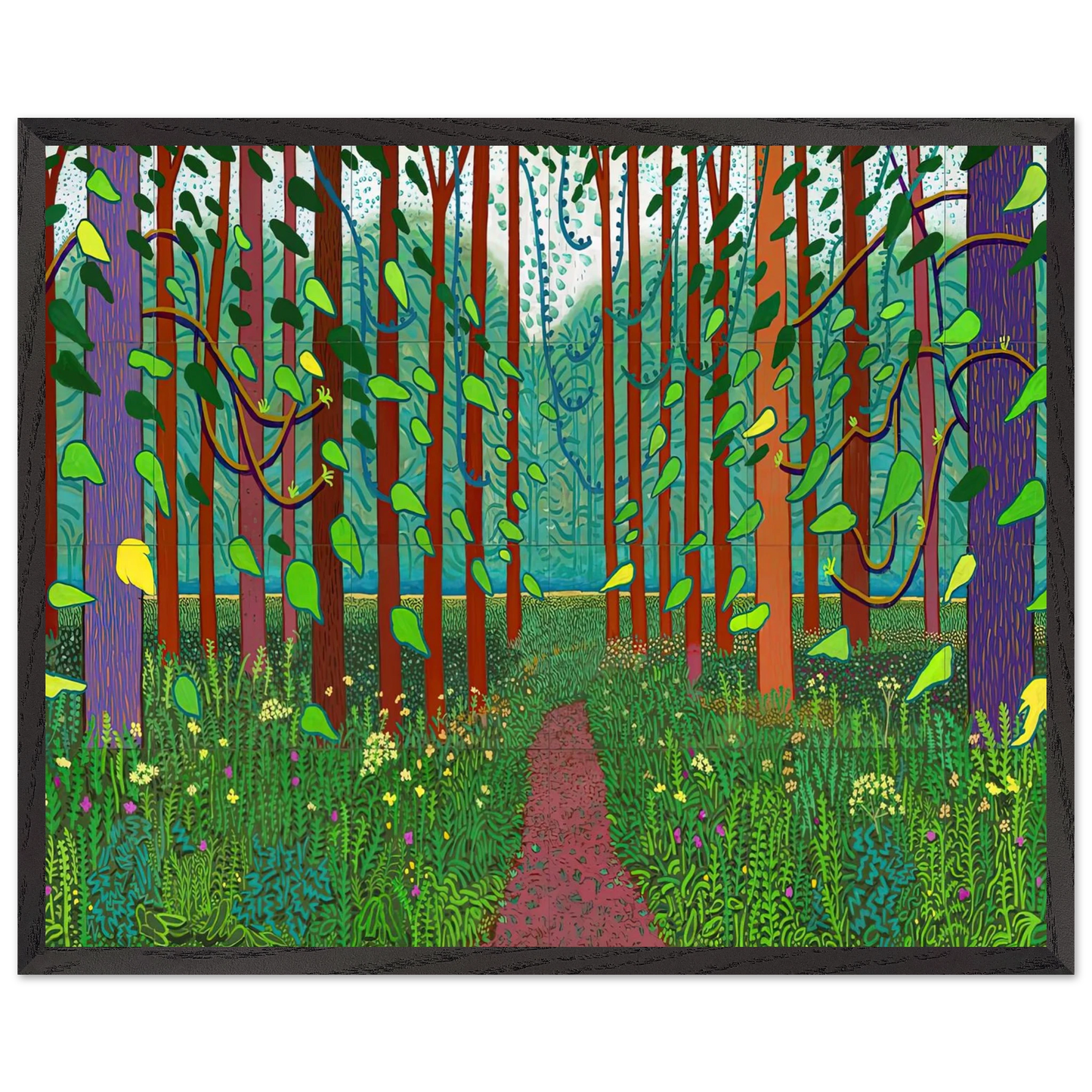 David Hockney - David Hockney Wall art - A3 (29.7 x 42 cm) - Premium Wooden Framed Poster With Fine Art Paper-canvas - Wood frame