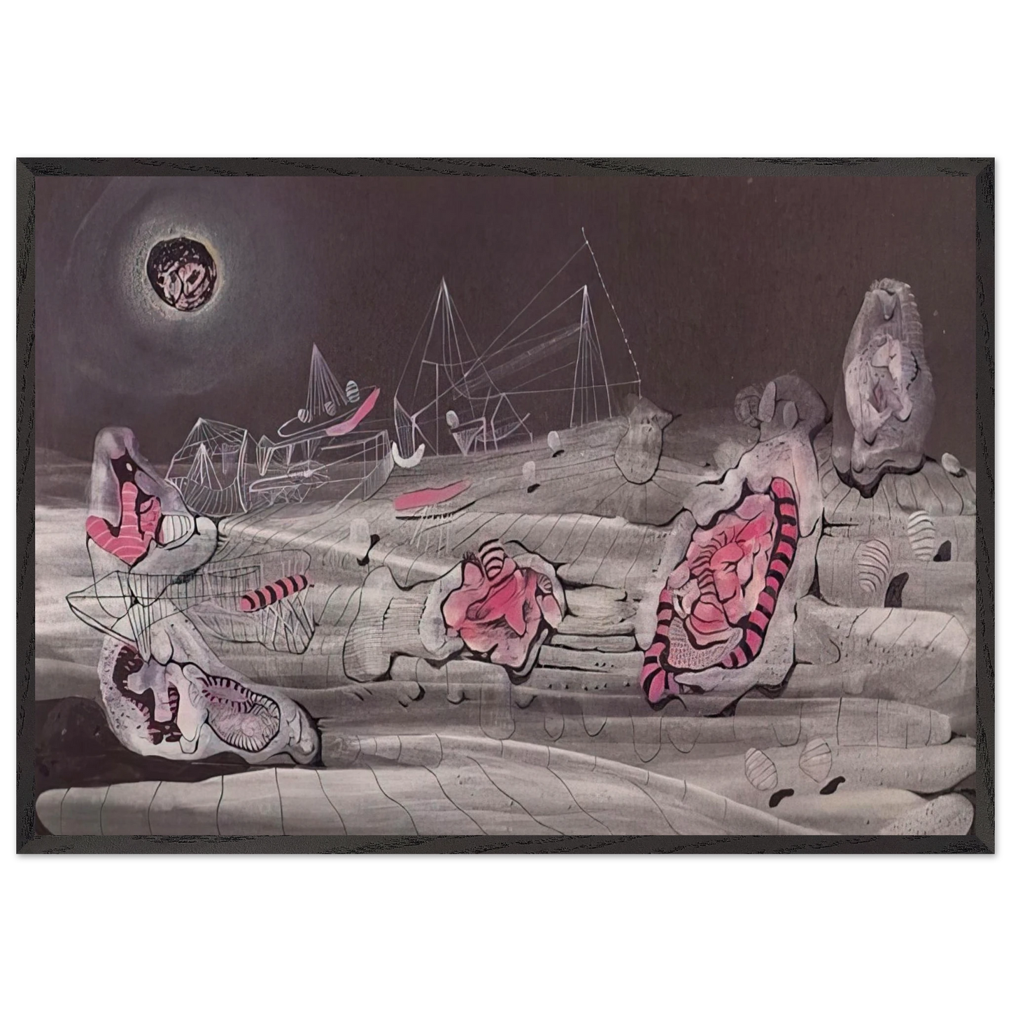 DARK LIGHT 1940 - Roberto Matta Framed Art Print – Black Wooden Frame - Default Title - -Framed Art Print